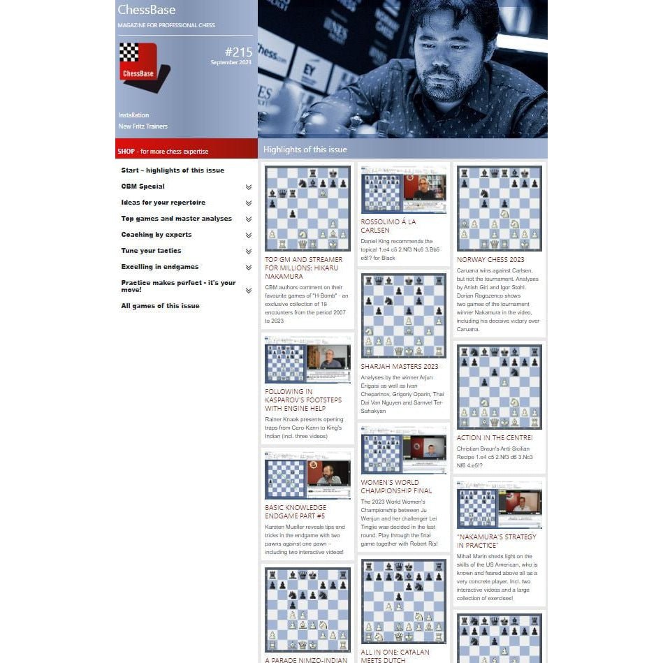 CHESSBASE MAGAZINE 215 | MAJALAH CATUR CBH FORMAT - CHESS PREMIUM